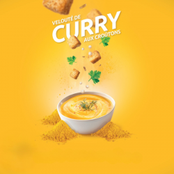 Velouté de curry au croûtons