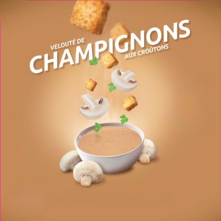 Velouté champignon croûtons