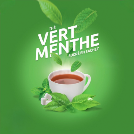 Mint Green Tea with sugar